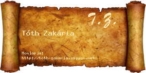 Tóth Zakária névjegykártya